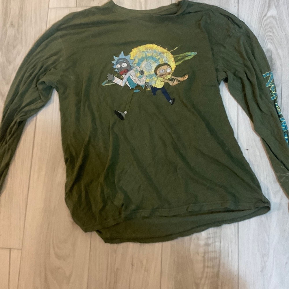 Rick and Morty long sleeve green T-shirt
